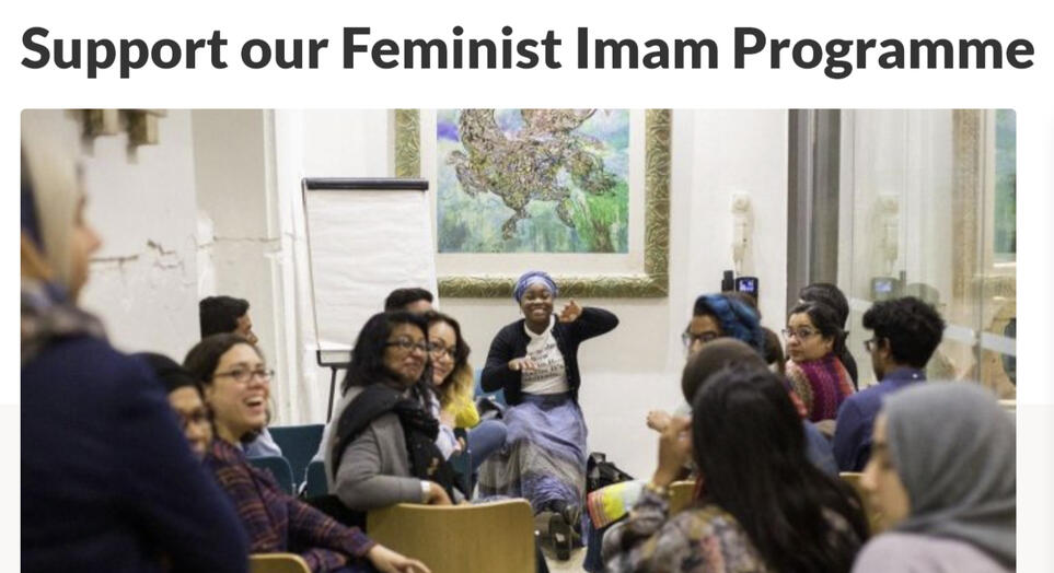 Support feminist imams. Tap to donate.